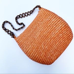 Vintage Straw Beaded Bag